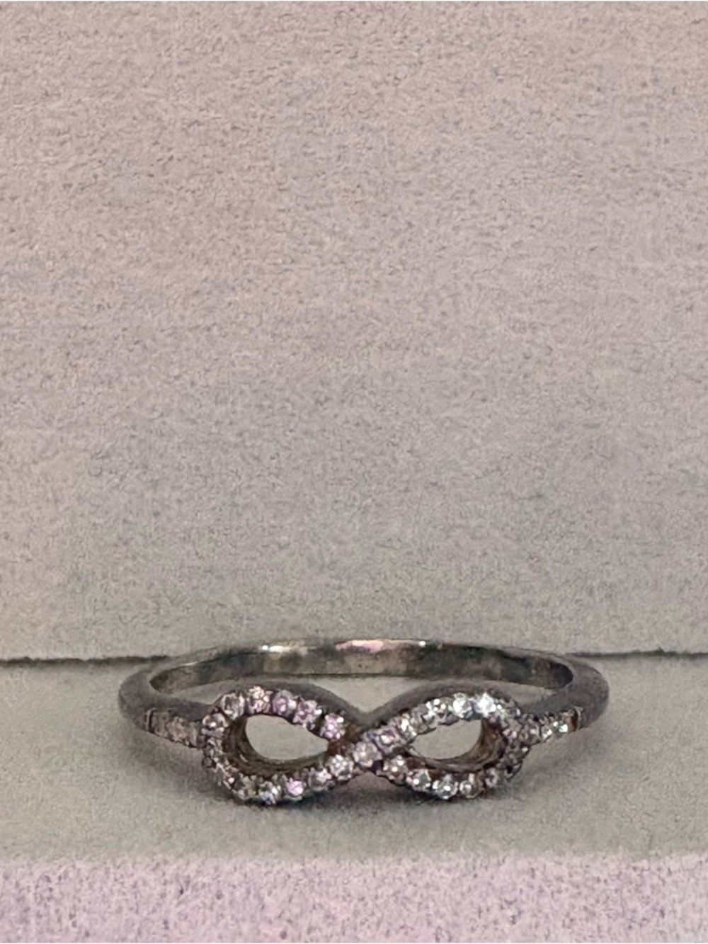 Sterling Silver Infinity Ring with Diamond Accents Promise Ring Size 6-7 approx